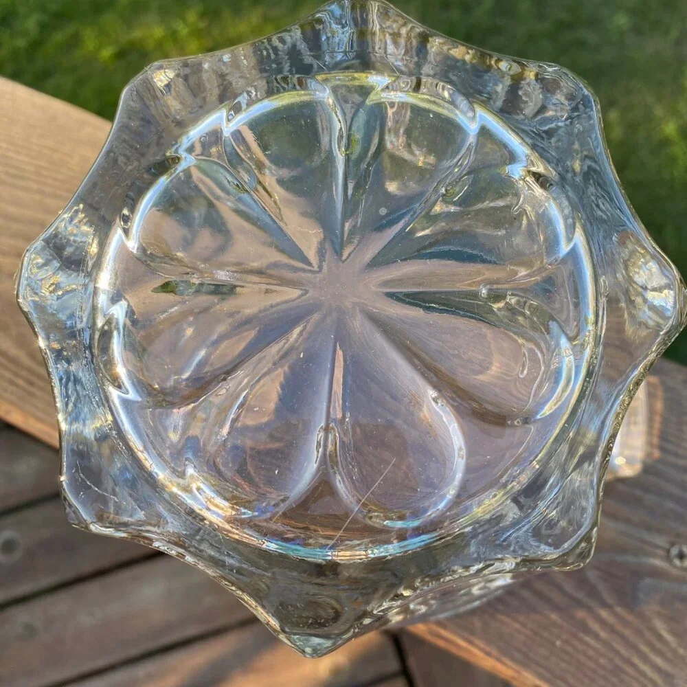 JAVIT CAMEO CRYSTAL ICE BUCKET Clear 64oz 2Qt 1982 #J258 Vintage USA